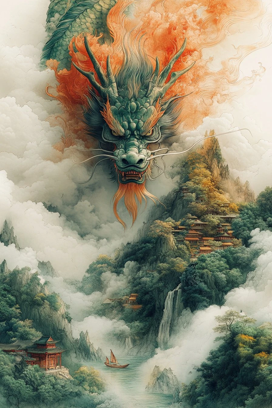Dragon 龙 (辰) — Yang Earth. The morning.
