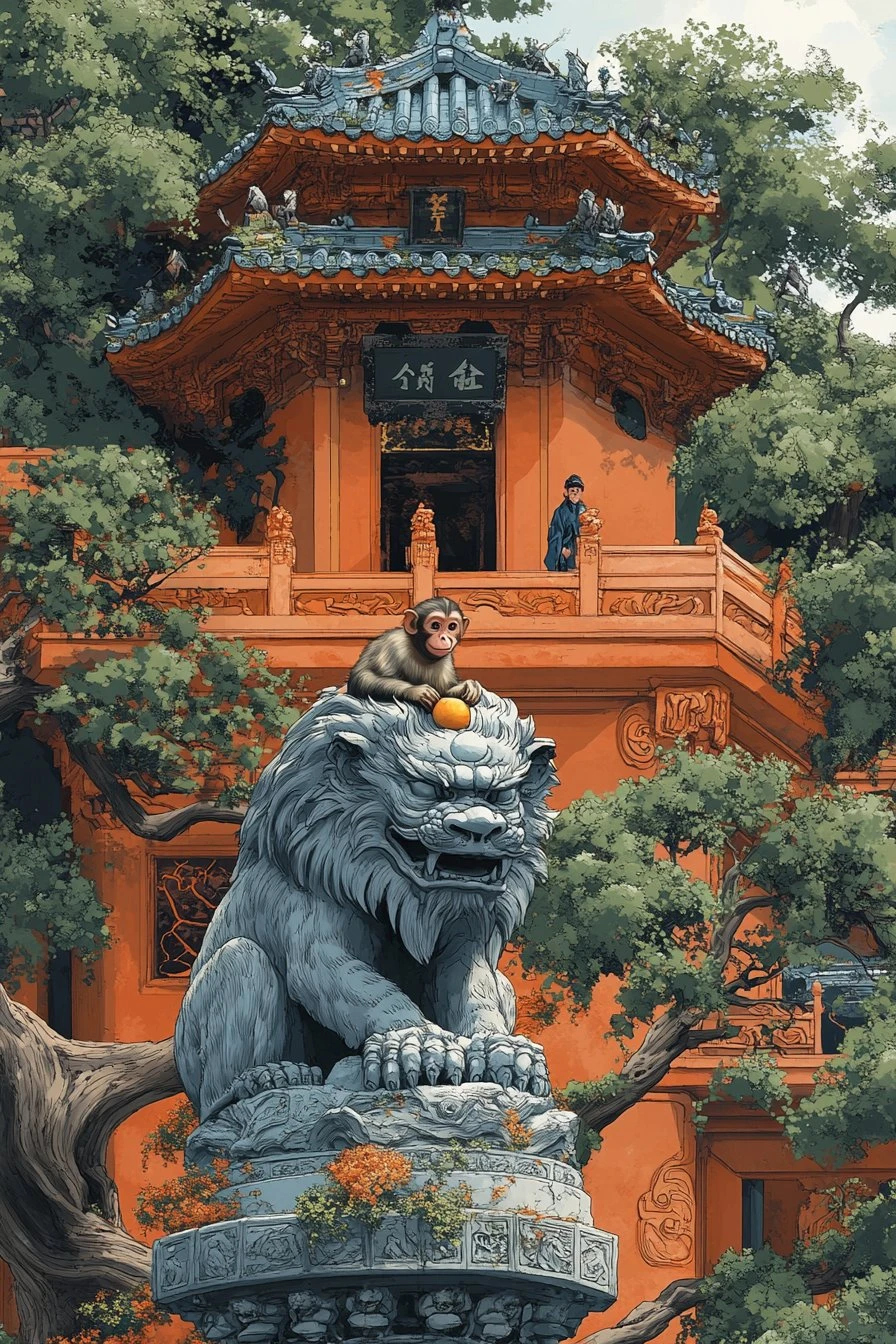 Monkey 猴 (申) — Yang Metal. The afternoon turning.