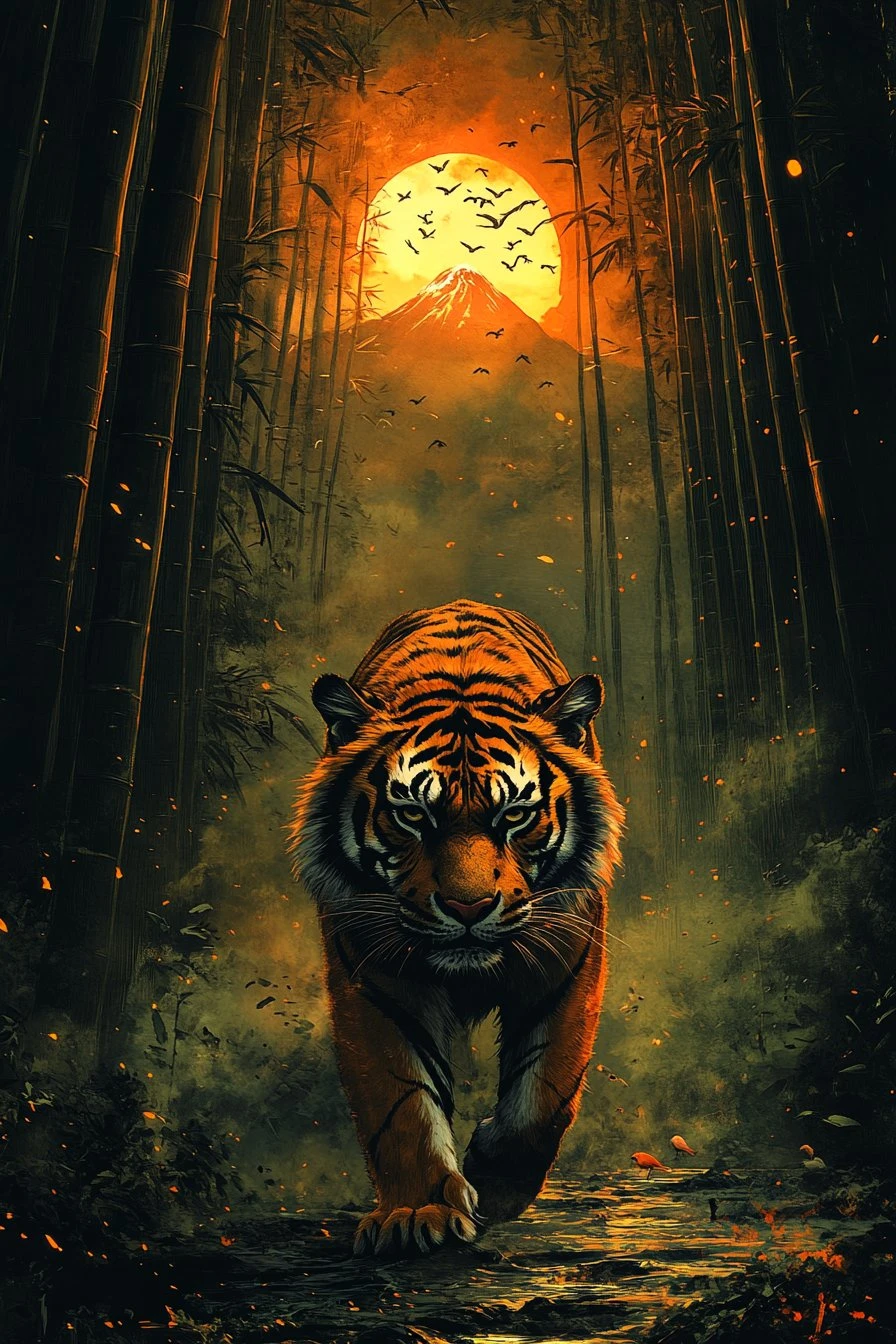 Tiger 虎 (寅) — Yang Wood. The first light.