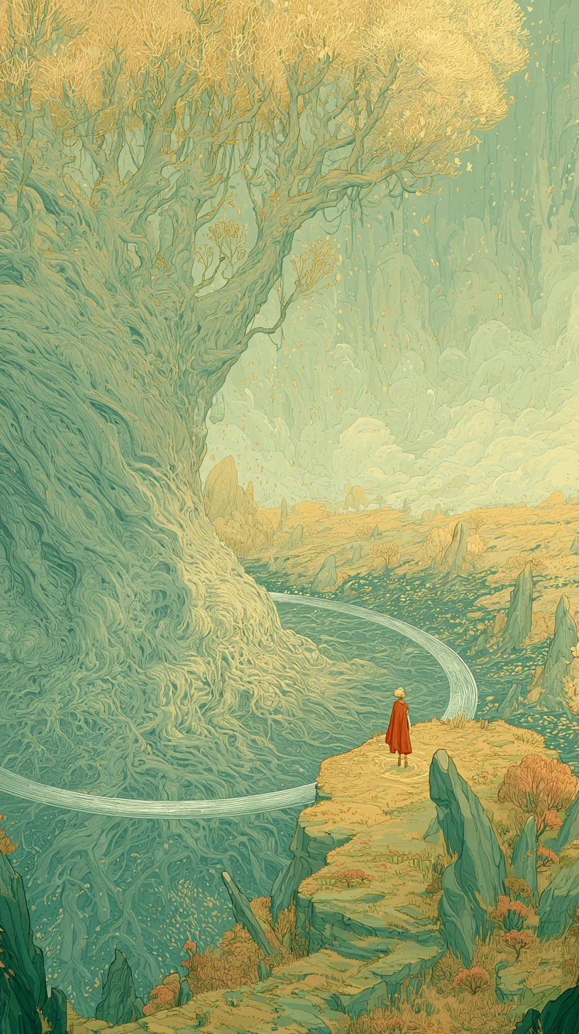 Annual Combines with Native Year 流年合命 — atmospheric illustration in deep blue and silver, zhiji