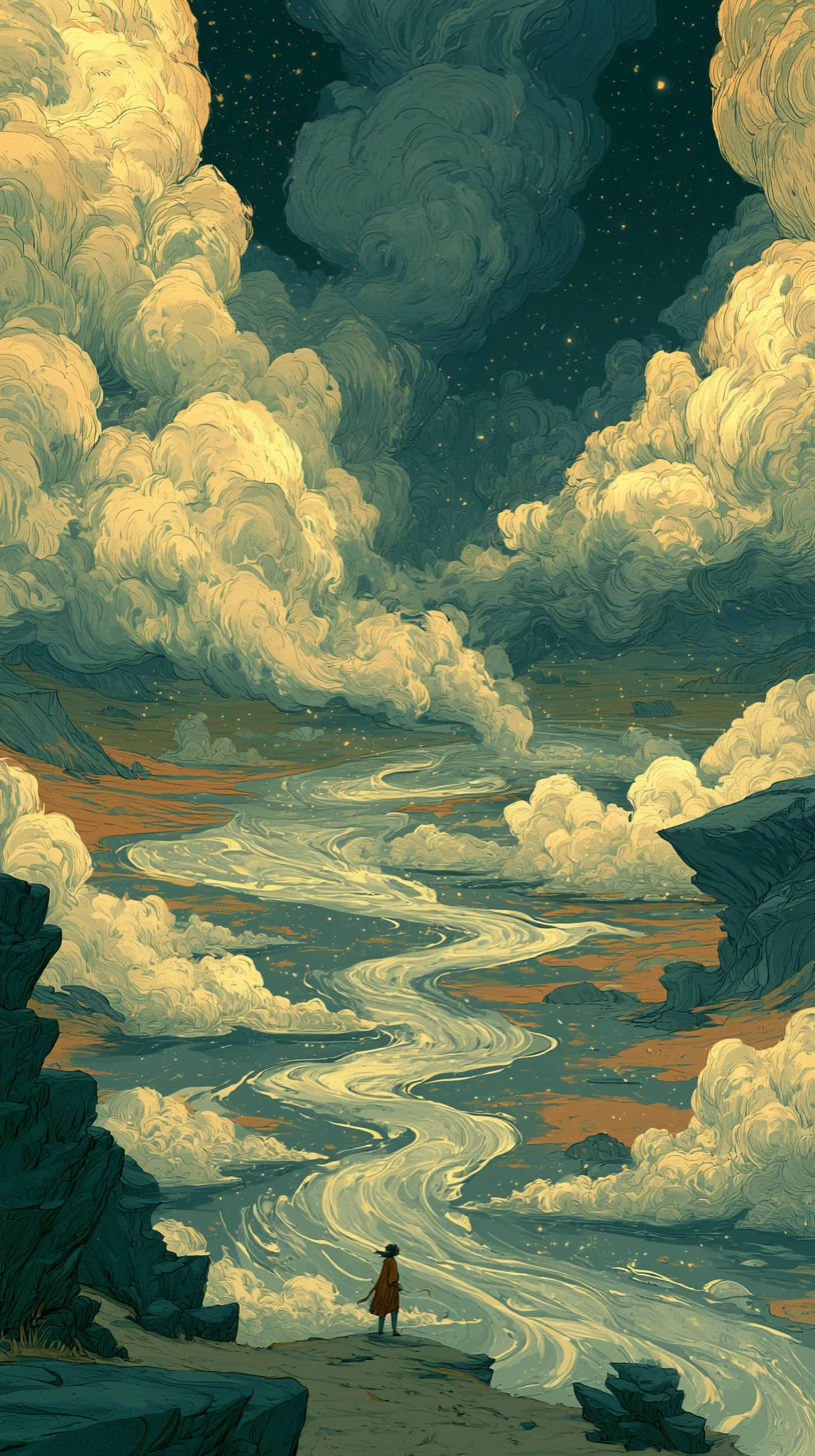 Annual Completes the 三合 Bureau 流年三合局成 — atmospheric illustration in deep blue and silver, zhiji