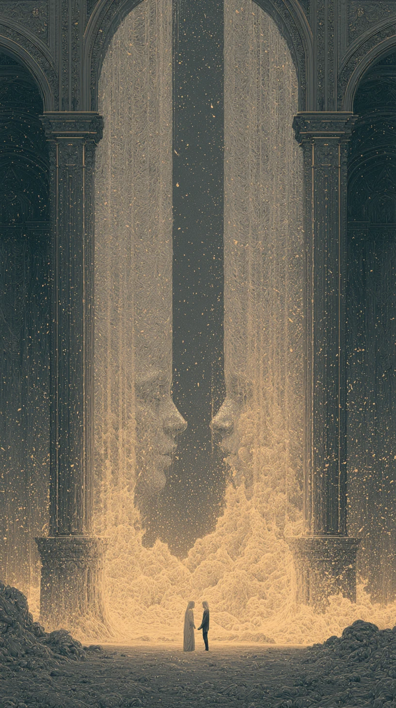 Annual Repeats Natal Pillar 流年伏吟 — atmospheric illustration in deep blue and silver, zhiji