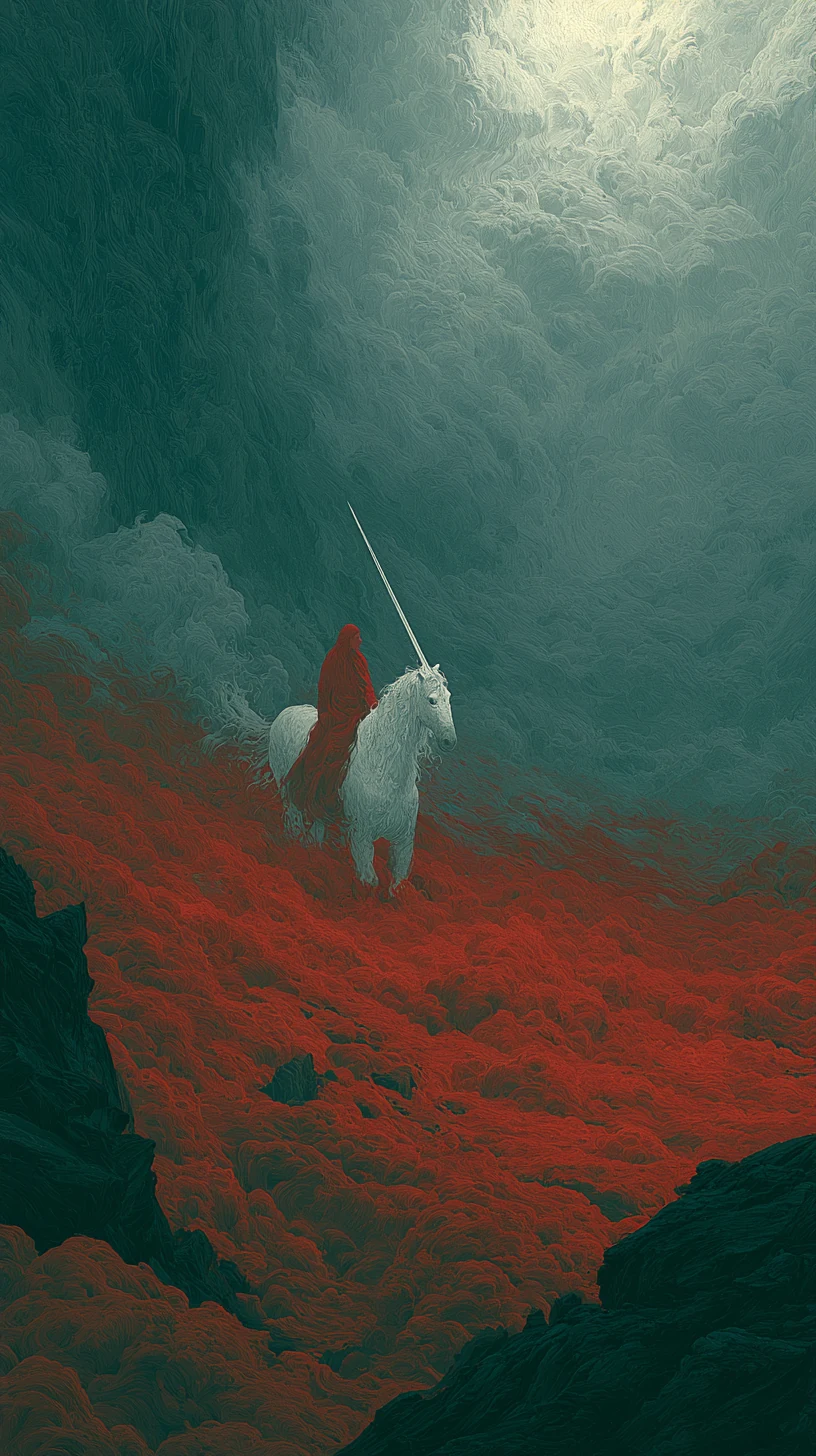 Arrow on the Horse Head 马头带箭 — atmospheric illustration in deep blue and silver, zhiji