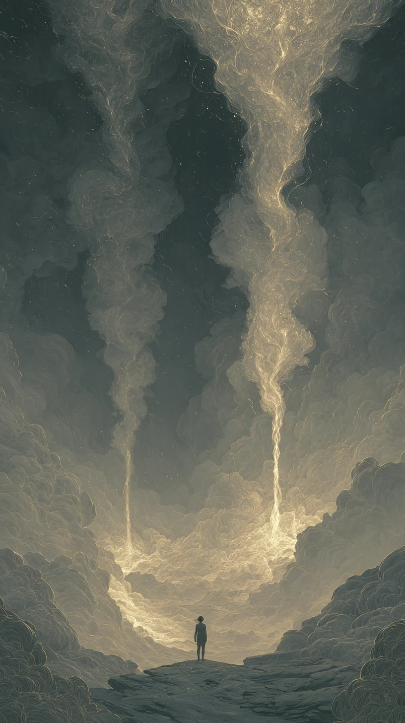 Combination Without Transformation 合而不化 — atmospheric illustration in deep blue and silver, zhiji