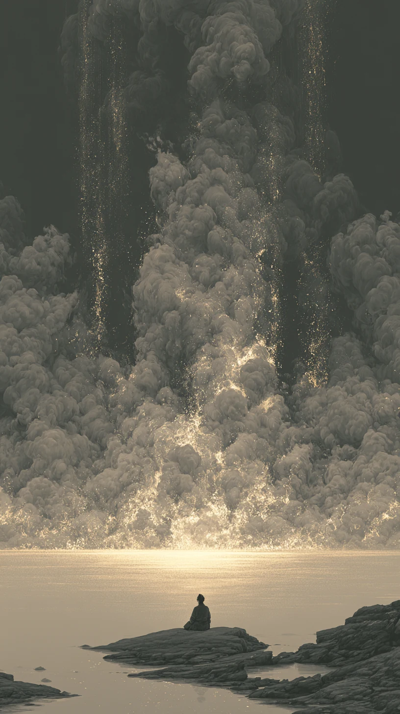 Day Virtue 日德格 — atmospheric illustration in deep blue and silver, zhiji