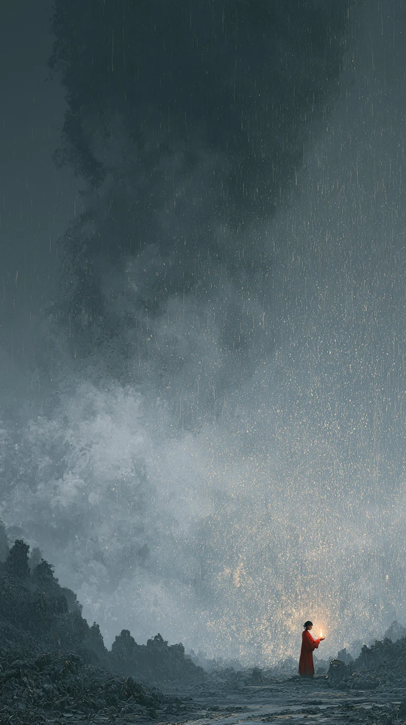 Ding-Gui Clash 丁癸冲 — atmospheric illustration in deep blue and silver, zhiji
