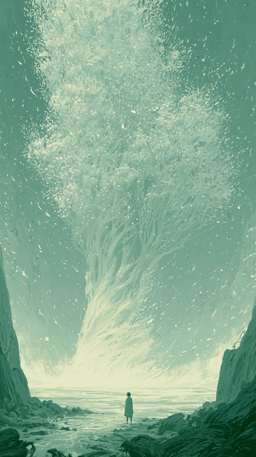 Ding-Ren Transformation to Wood 丁壬合化木格 — atmospheric illustration in deep blue and silver, zhiji