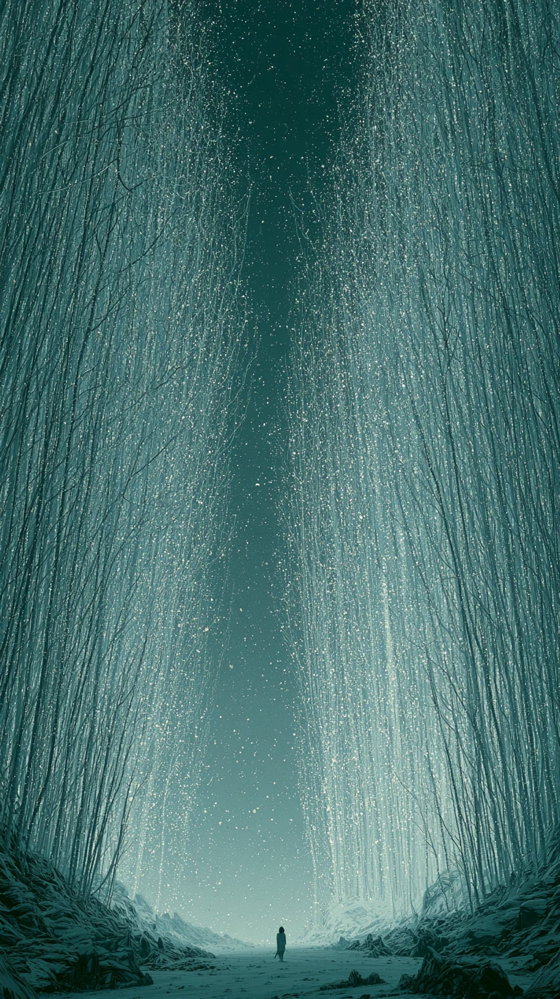 Eastern Wood Directional Gathering 寅卯辰 — atmospheric illustration in deep blue and silver, zhiji