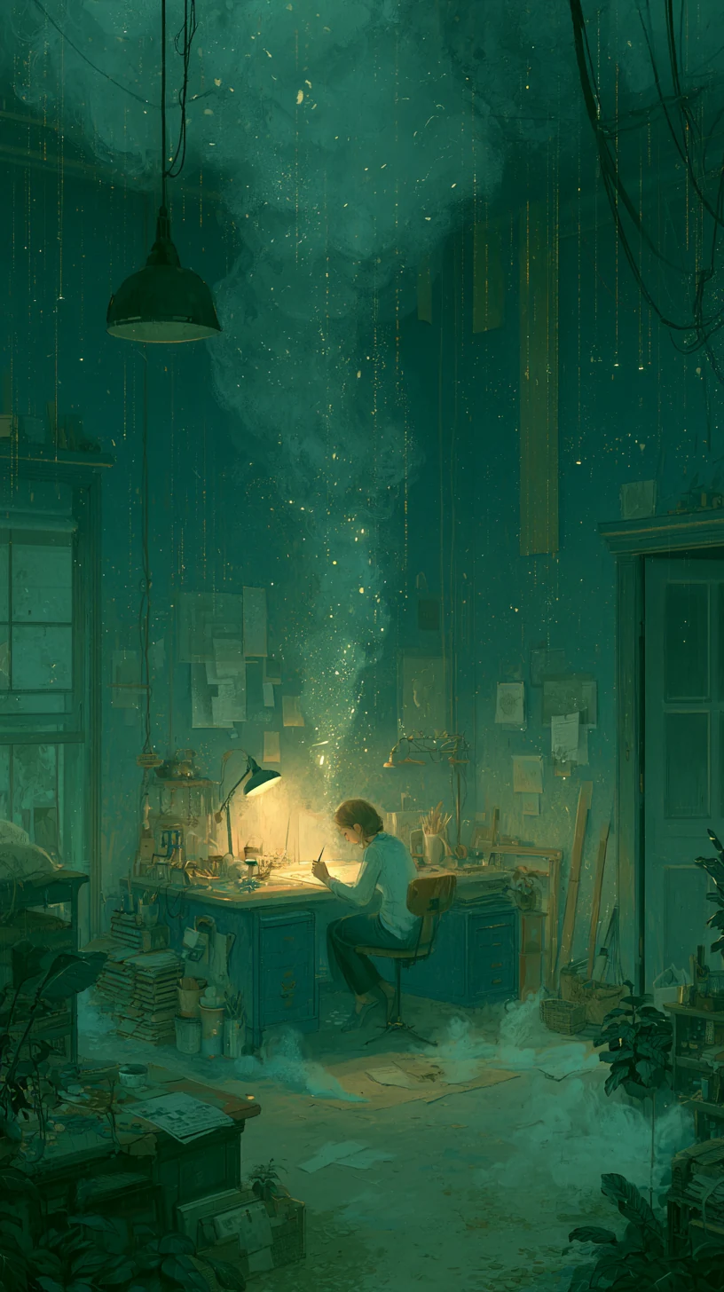 Eating God 食神格 — atmospheric illustration in deep blue and silver, zhiji