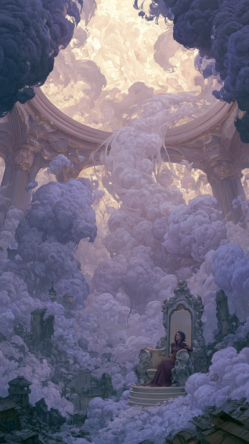 Emperor and Breaker Conjunction 紫破同宫 — atmospheric illustration in deep blue and silver, zhiji