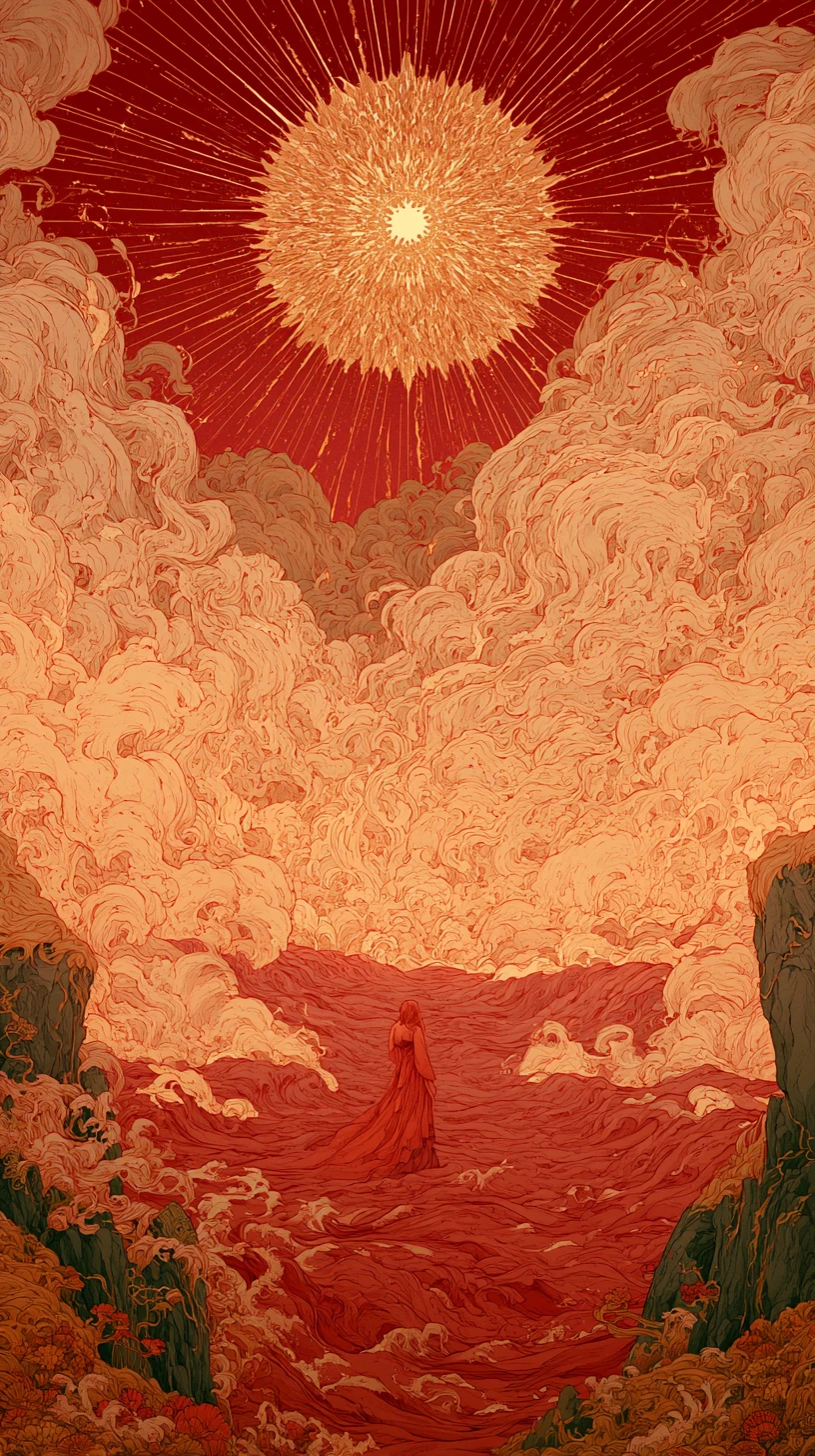 Fire-Desire and Bell-Desire Configuration 火贪铃贪格 — atmospheric illustration in deep blue and silver, zhiji