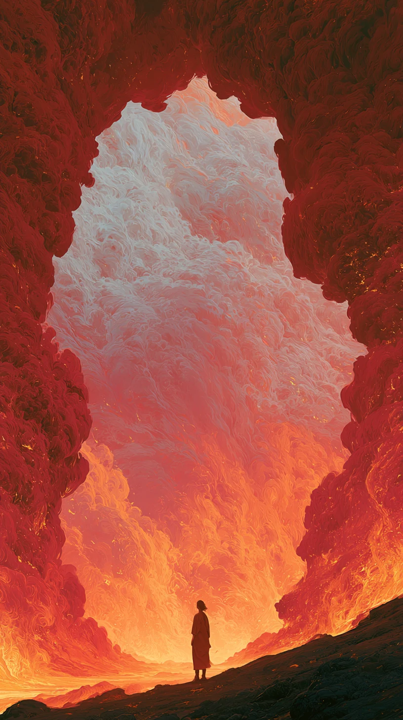 Fire Single-Element Formation 炎上格 — atmospheric illustration in deep blue and silver, zhiji