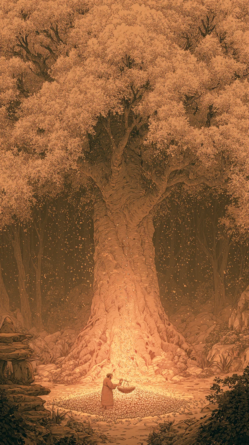 Food God Produces Wealth 食神生财 — atmospheric illustration in deep blue and silver, zhiji