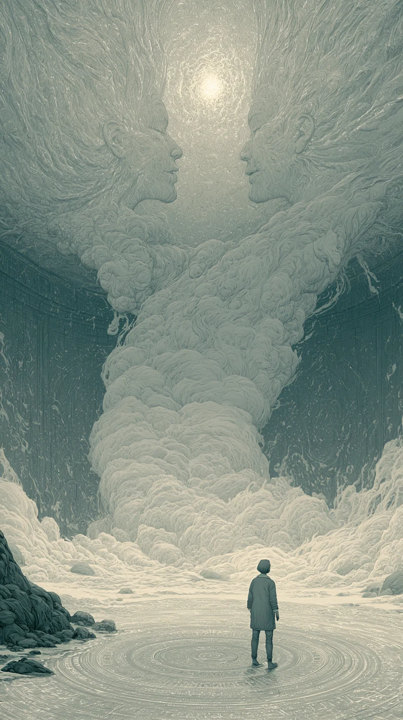 Friend Robber in Mixed-Energy Branch 杂气劫财格 — atmospheric illustration in deep blue and silver, zhiji