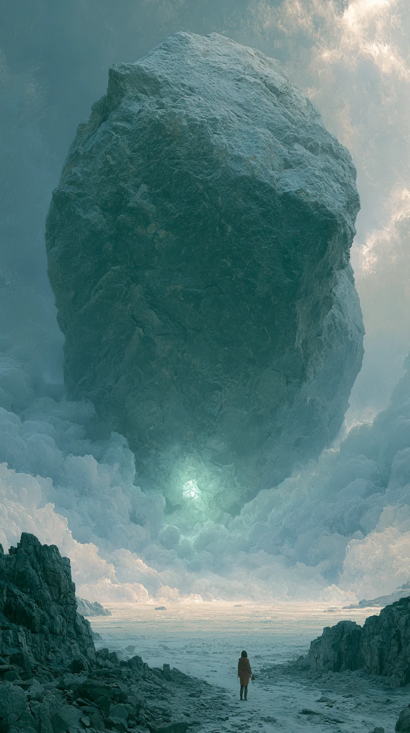 Jade Hidden in Stone 石中隐玉 — atmospheric illustration in deep blue and silver, zhiji