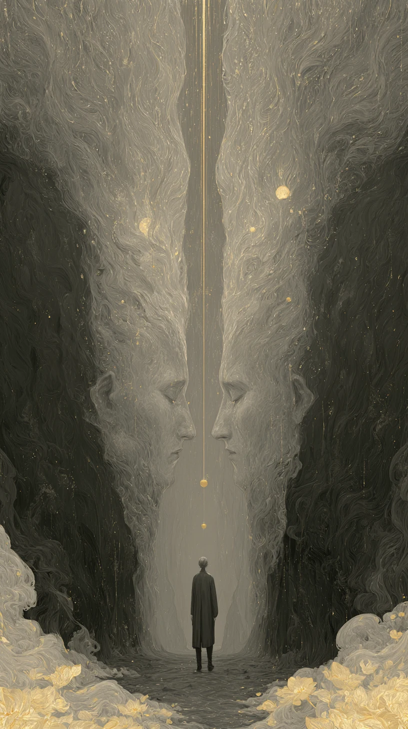 Monthly Pillar Repeats Natal Month 流月伏吟月柱 — atmospheric illustration in deep blue and silver, zhiji