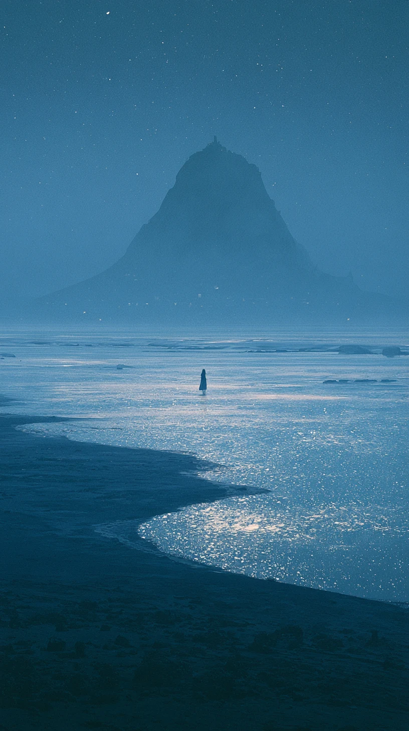 Northern Water Directional Gathering 亥子丑 — atmospheric illustration in deep blue and silver, zhiji