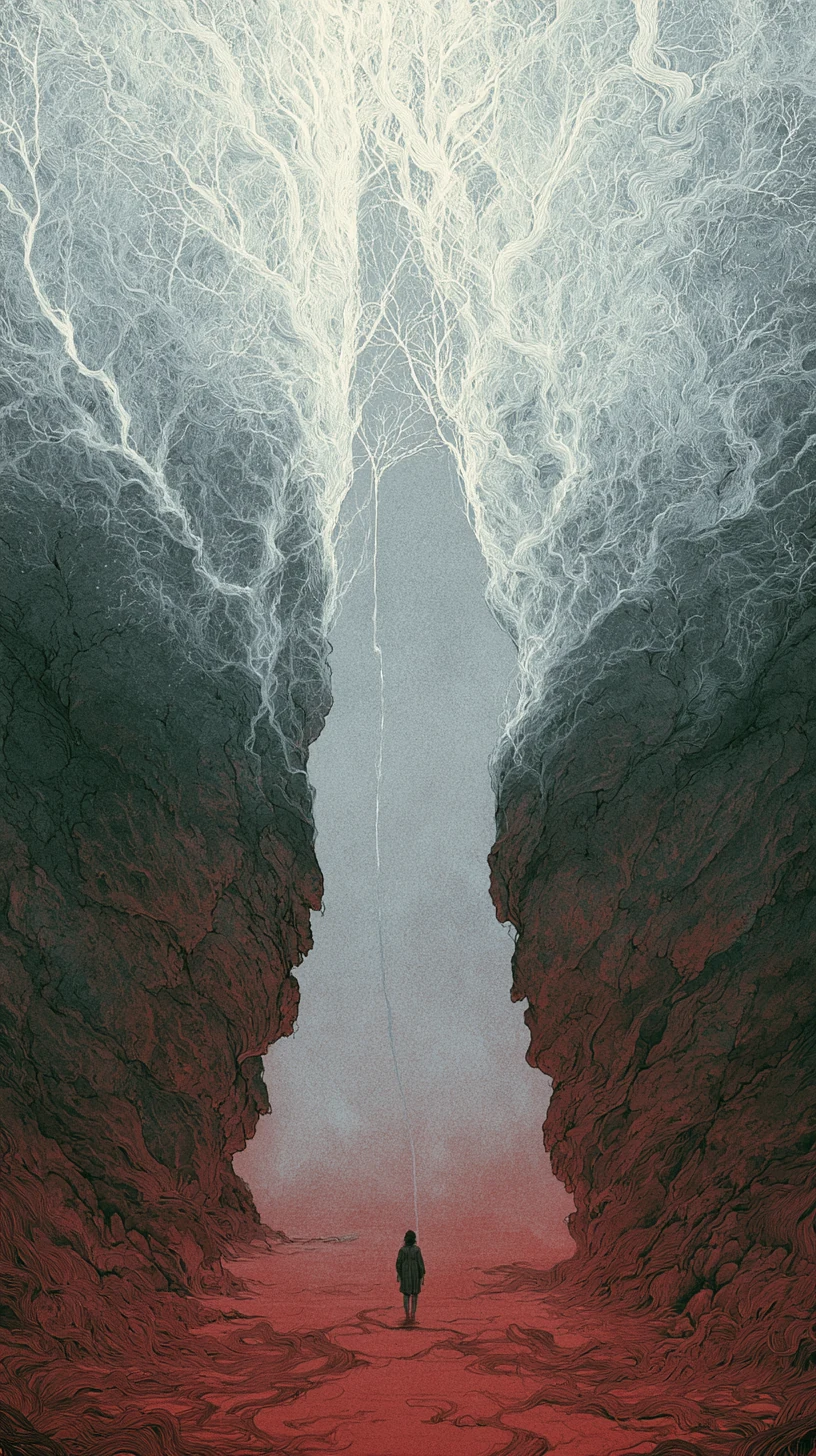 Ox-Horse Harm 丑午害 — atmospheric illustration in deep blue and silver, zhiji