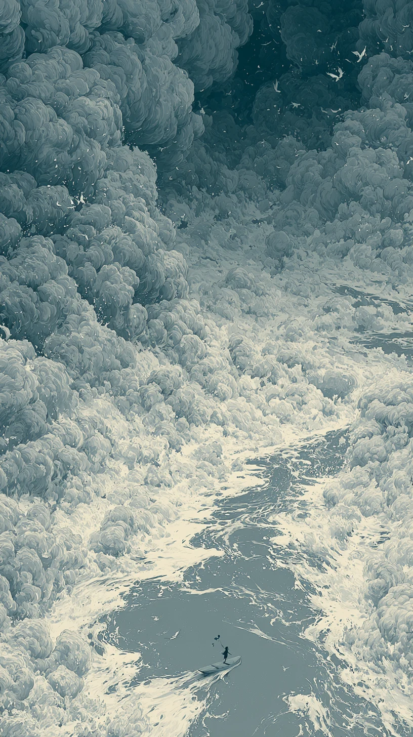 Surrender to Peer-Strength Formation 从旺格 — atmospheric illustration in deep blue and silver, zhiji