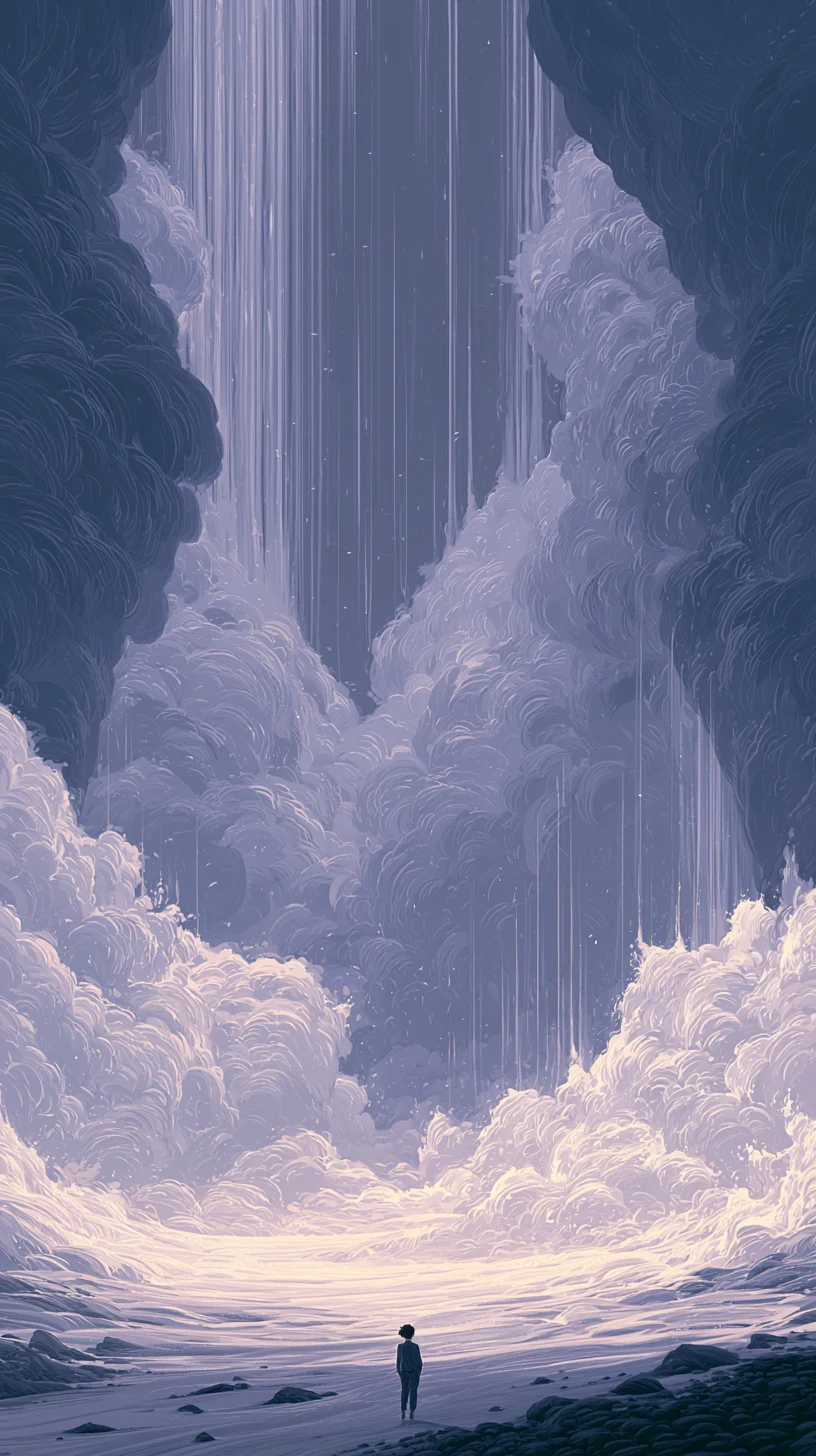 Surrender to Resource-Strength Formation 从强格 — atmospheric illustration in deep blue and silver, zhiji