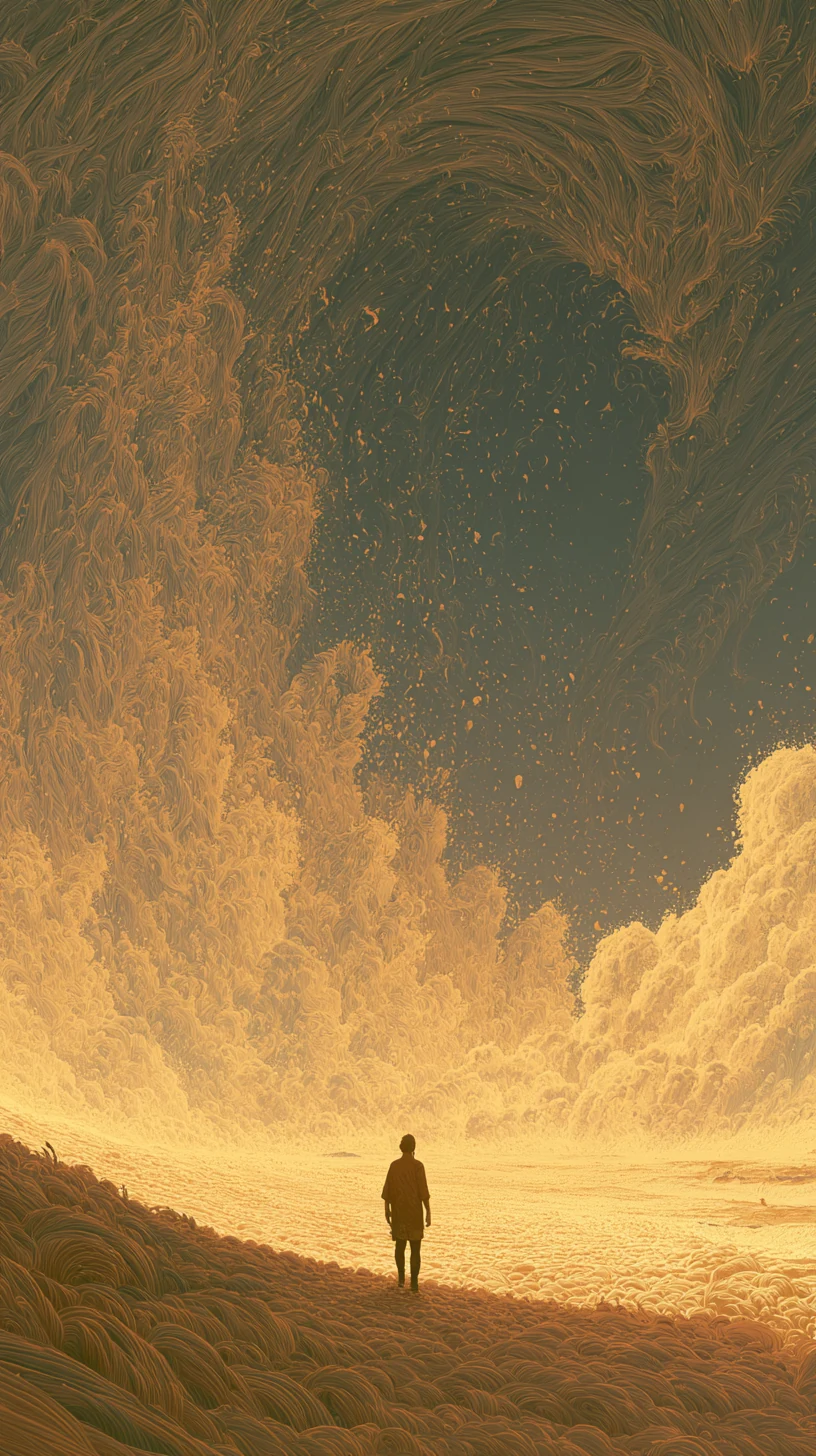Surrender to Wealth Formation 从财格 — atmospheric illustration in deep blue and silver, zhiji