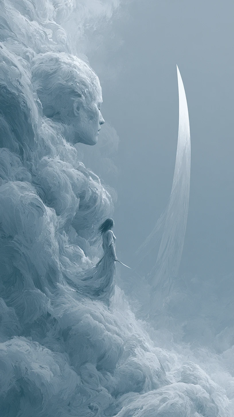 Yi-Geng Transformation to Metal 乙庚合化金格 — atmospheric illustration in deep blue and silver, zhiji